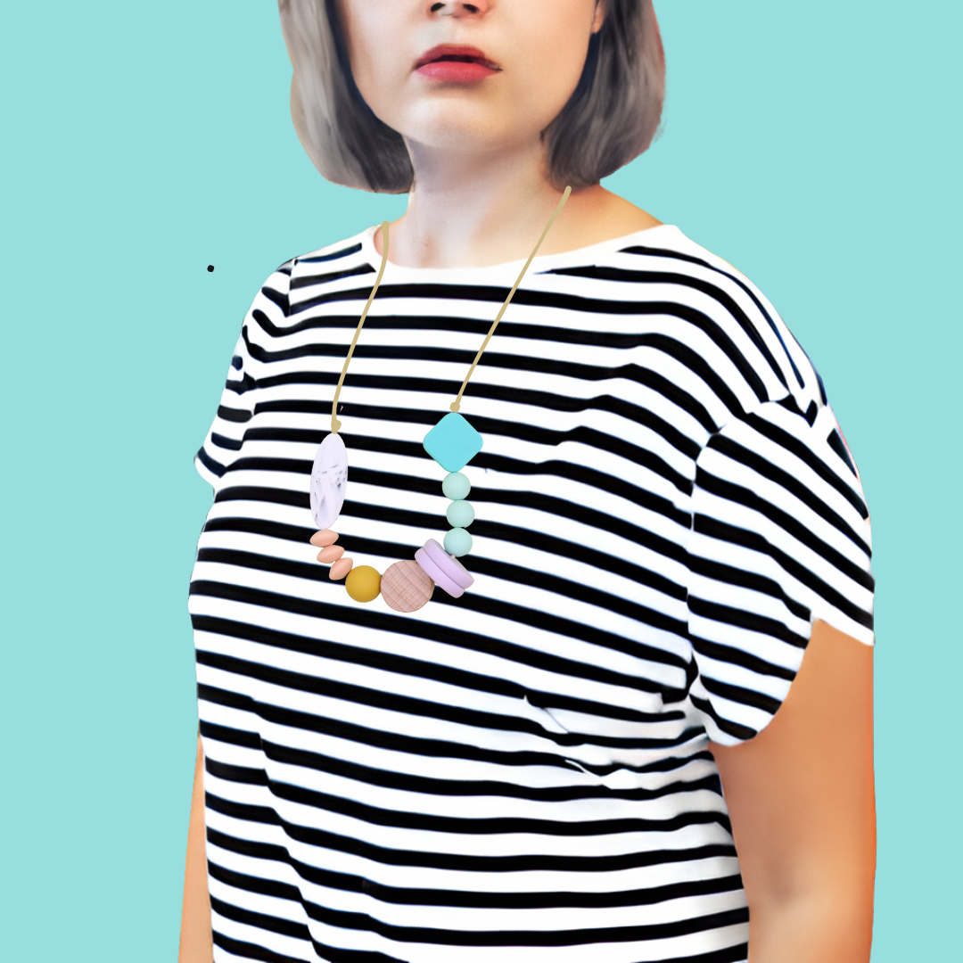 Geometric Beaded Silicone Necklace | Safe & Stylish
