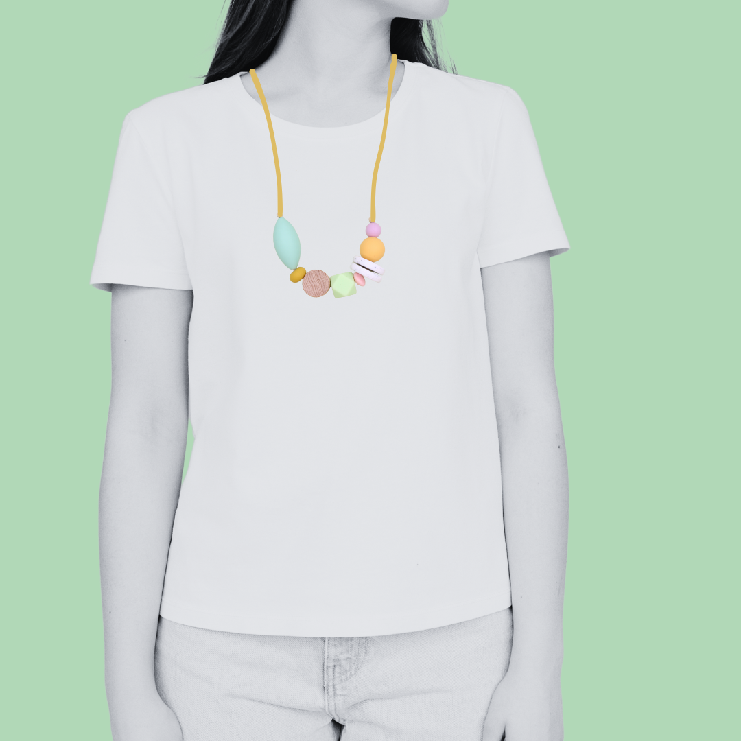 Geometric Beaded Silicone Necklace | Mother & Baby