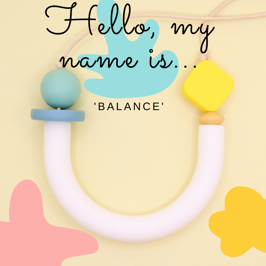 White U Shape Silicone 'Balance' Asymmetrical Necklace