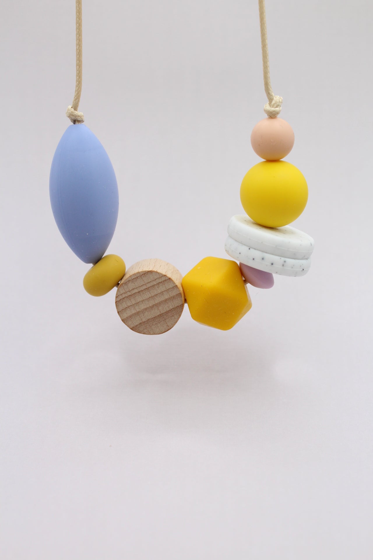 'Pick n Mix' Beaded Silicone Necklace - Serenity, Mimosa Yellow and Sunshine Yellow