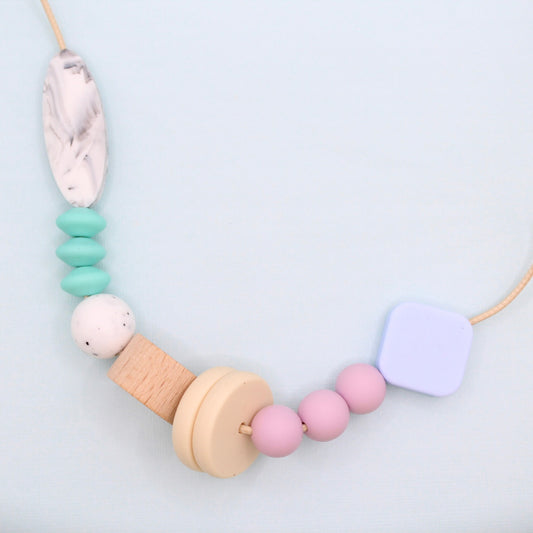 Geometric Mixed Bead Silicone Statement Sensory Necklace | Chewable & Safe