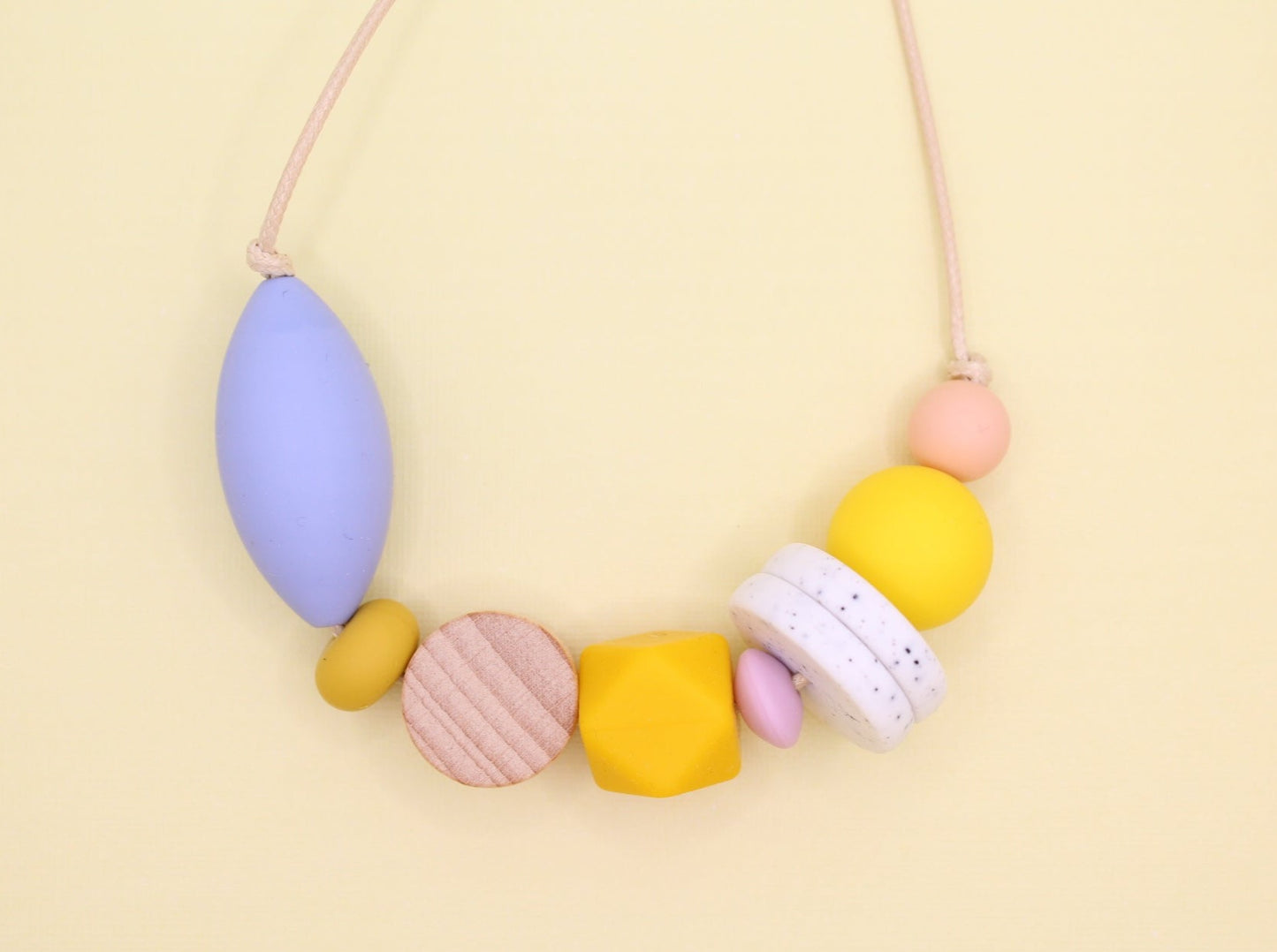 'Pick n Mix' Beaded Silicone Necklace - Serenity, Mimosa Yellow and Sunshine Yellow
