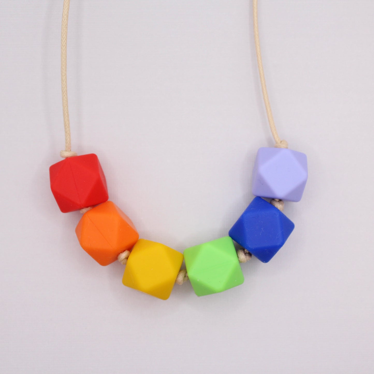 Children's Sensory Rainbow Hexagon Silicone Necklaces