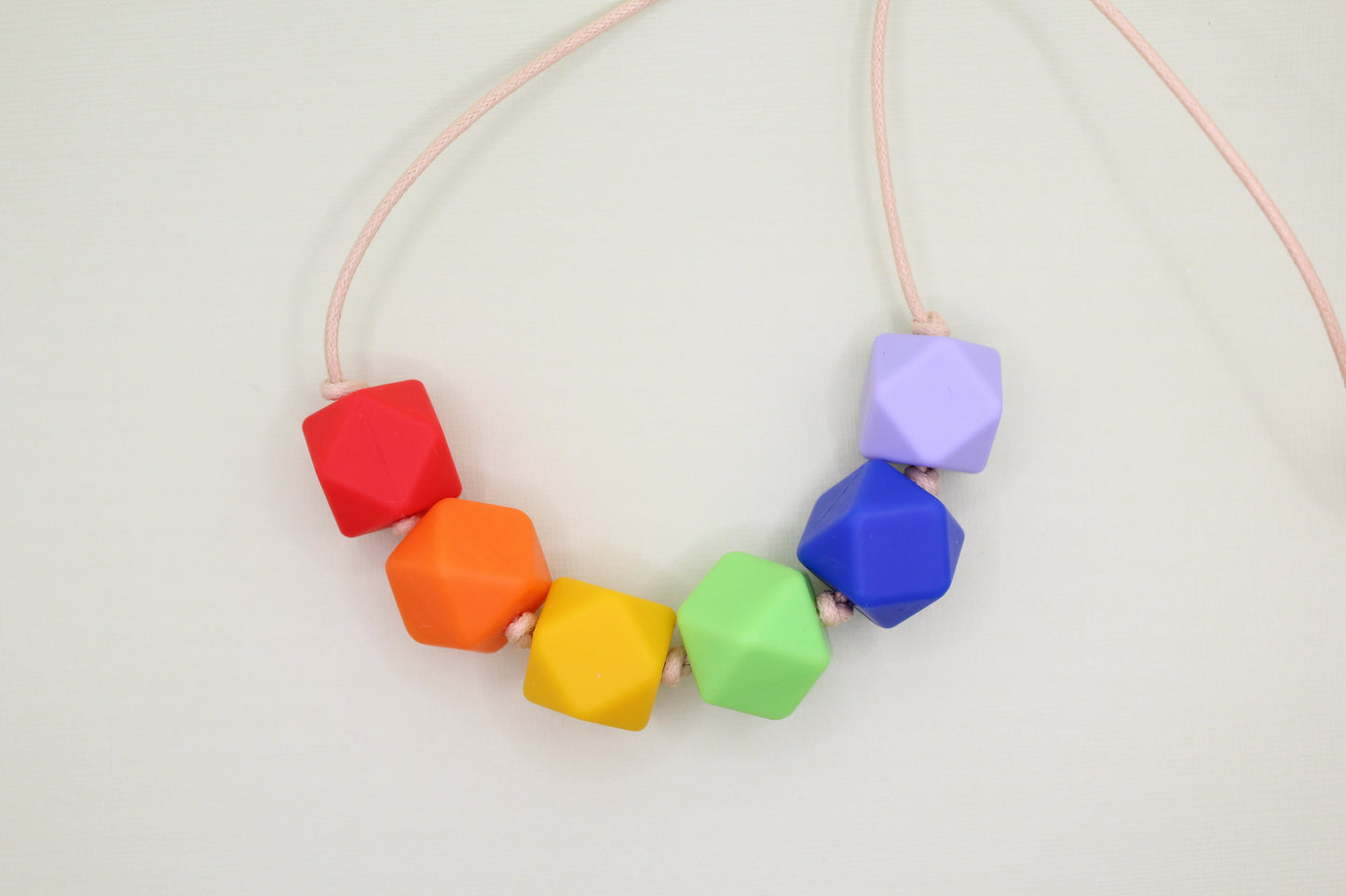 Children's Sensory Rainbow Hexagon Silicone Necklaces