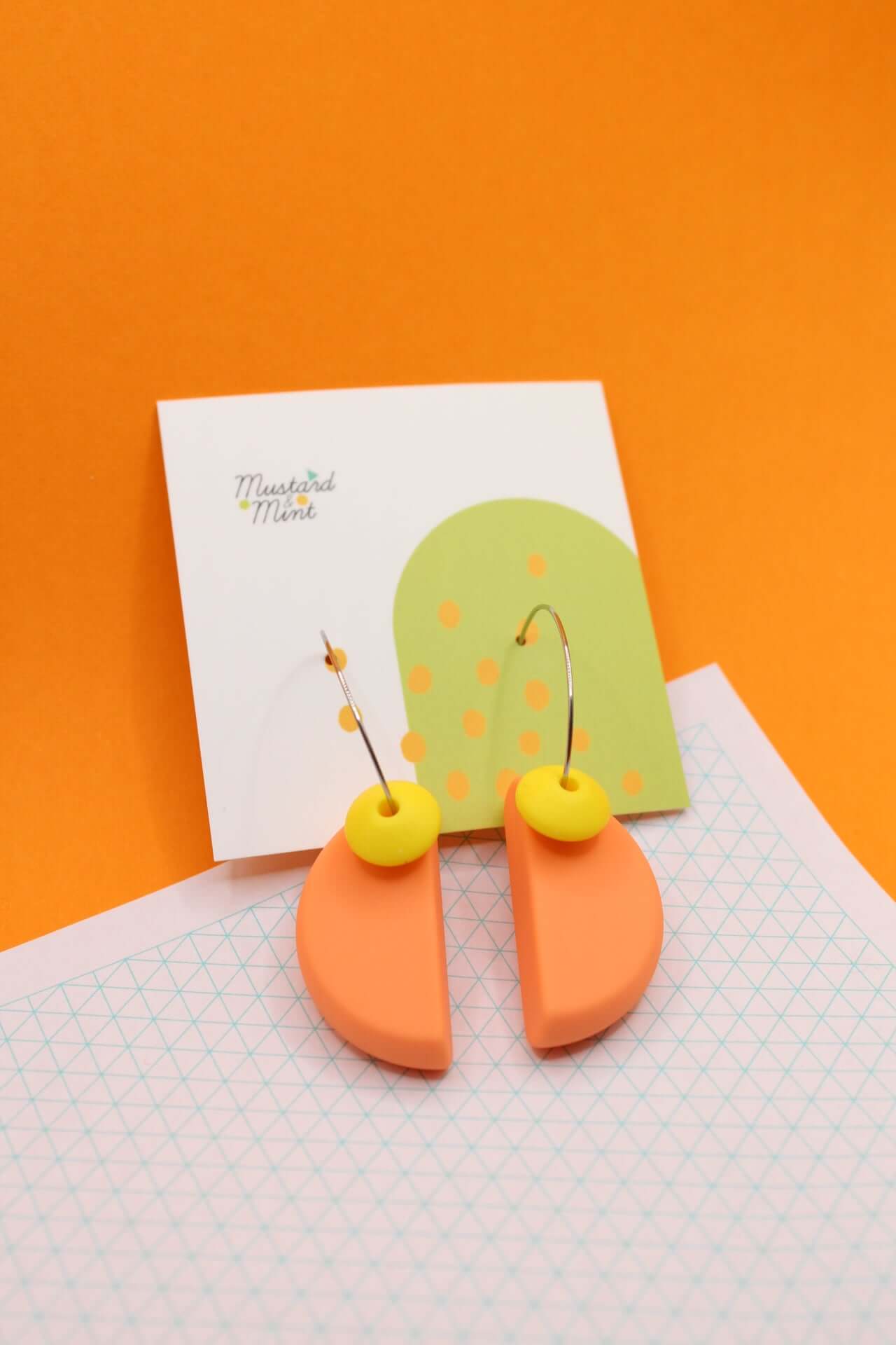 Statement Silicone Hoop Dangle Earrings | 30mm Hoops
