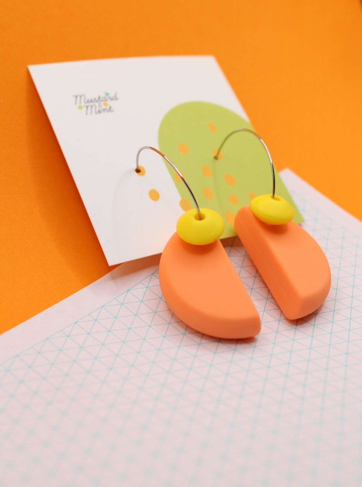 Statement Silicone Hoop Dangle Earrings | 30mm Hoops