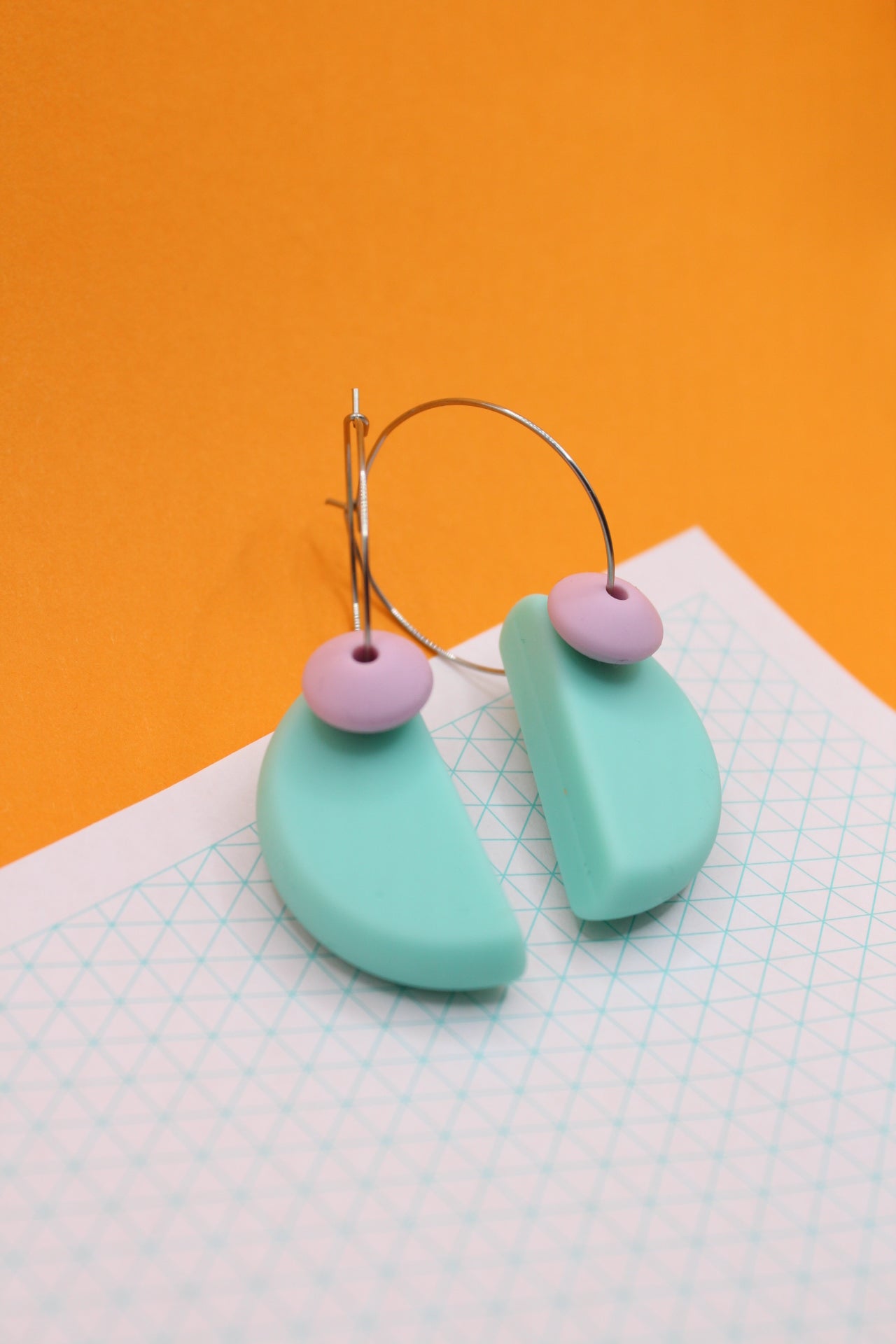 Statement Silicone Hoop Earrings | Mint | 30mm Hoops