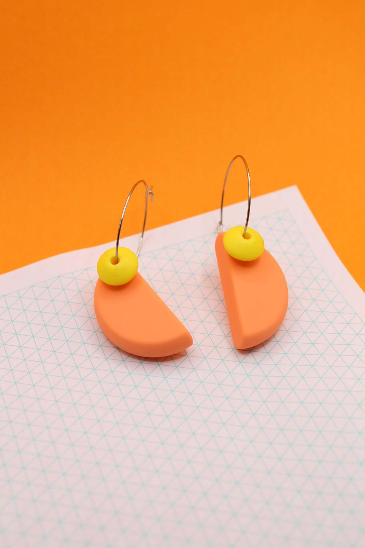Statement Silicone Hoop Dangle Earrings | 30mm Hoops