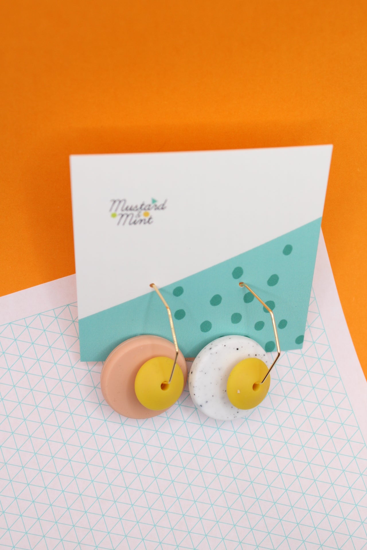 Silicone Bead and Octagon Hoop Dangle Earrings | 28mm Hoops