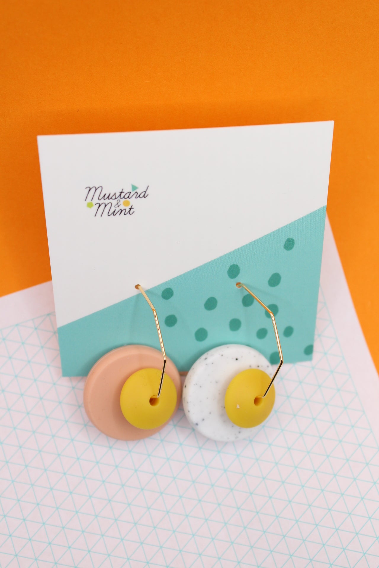Silicone Bead and Octagon Hoop Dangle Earrings | 28mm Hoops