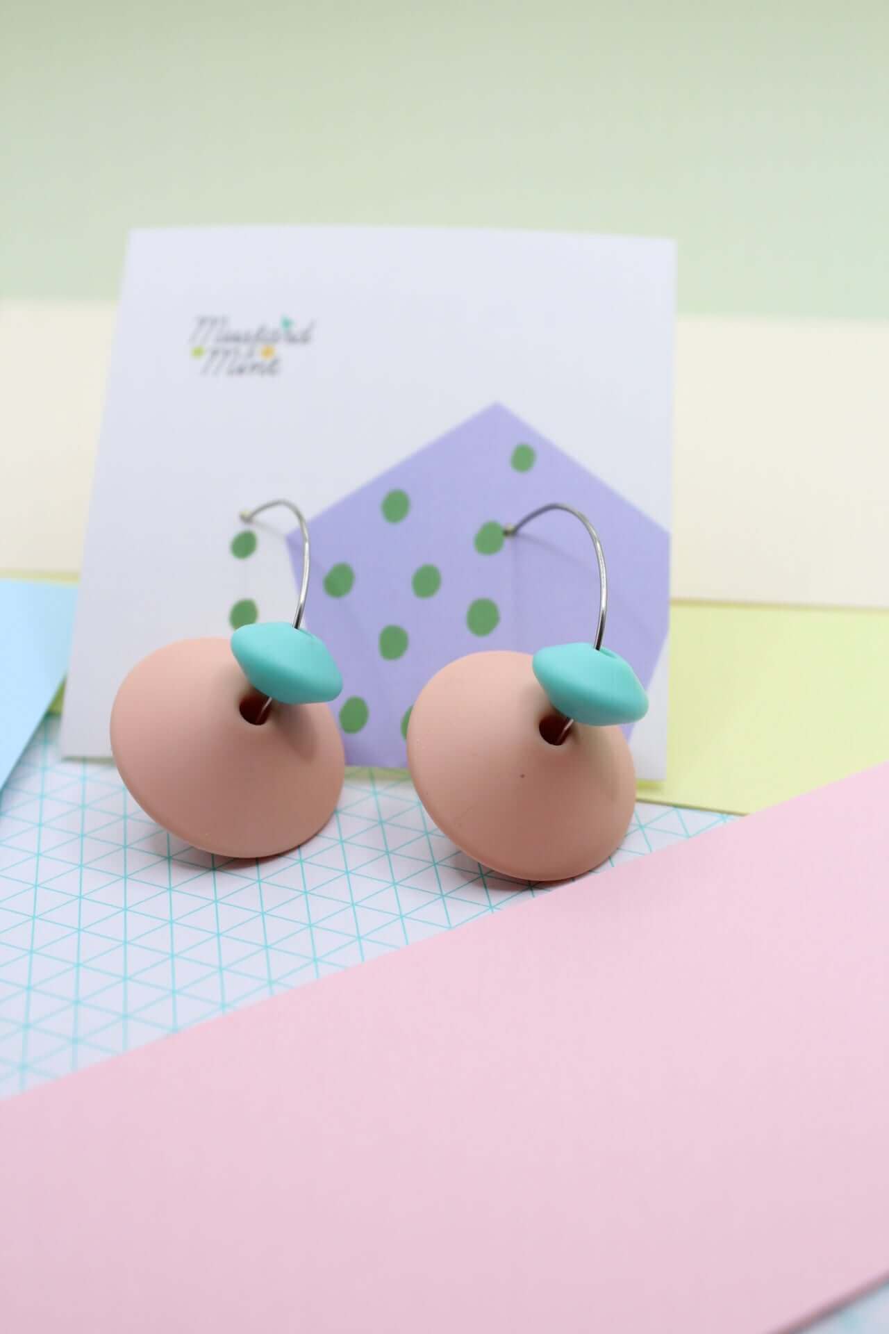 Statement Silicone Hoop Dangle Earrings | 30mm Hoops