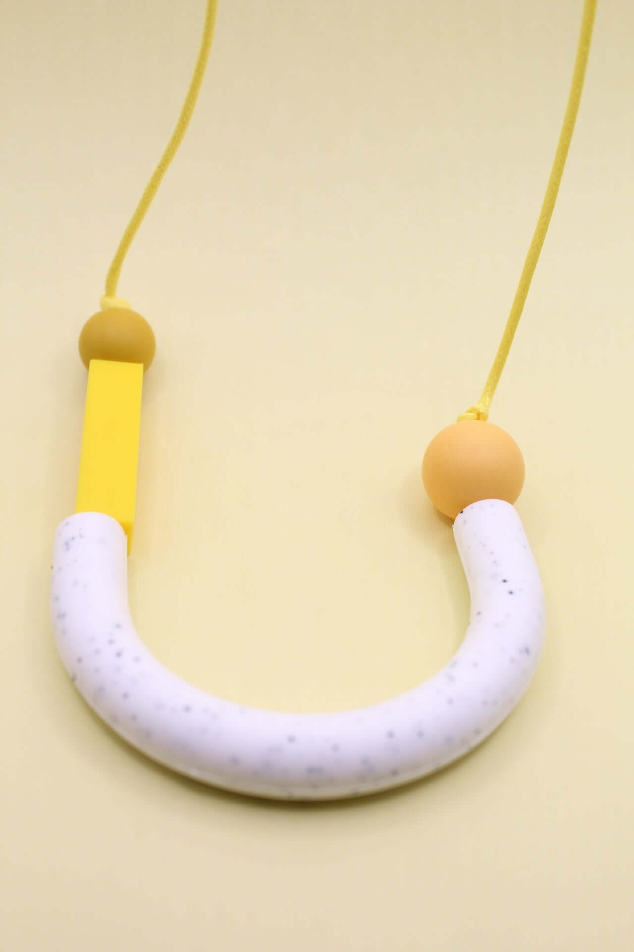 Yellow Asymmetrical U Shape Silicone Necklace | ADHD/Autism Friendly