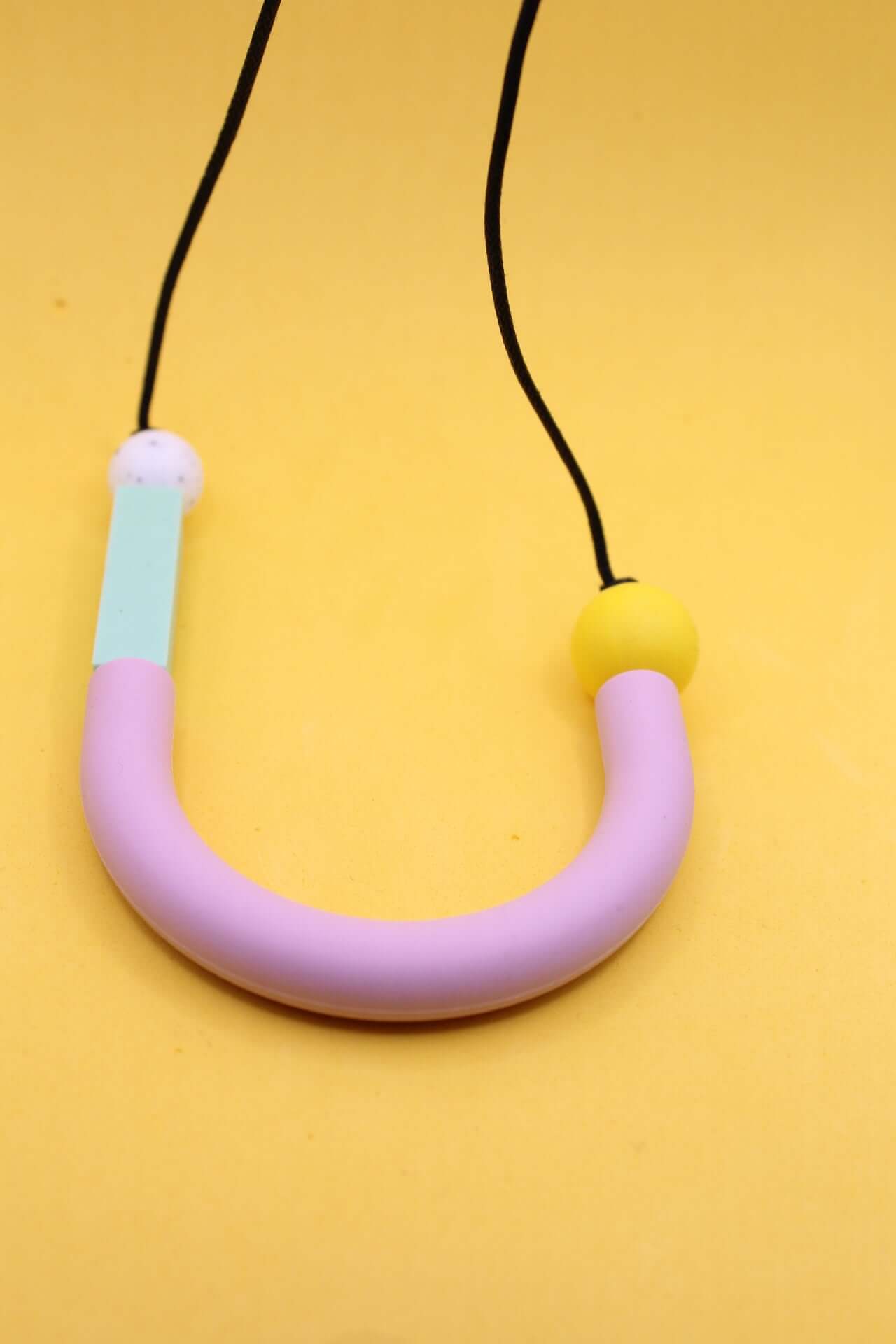 Asymmetrical U Shape Silicone Necklace | Chewlery