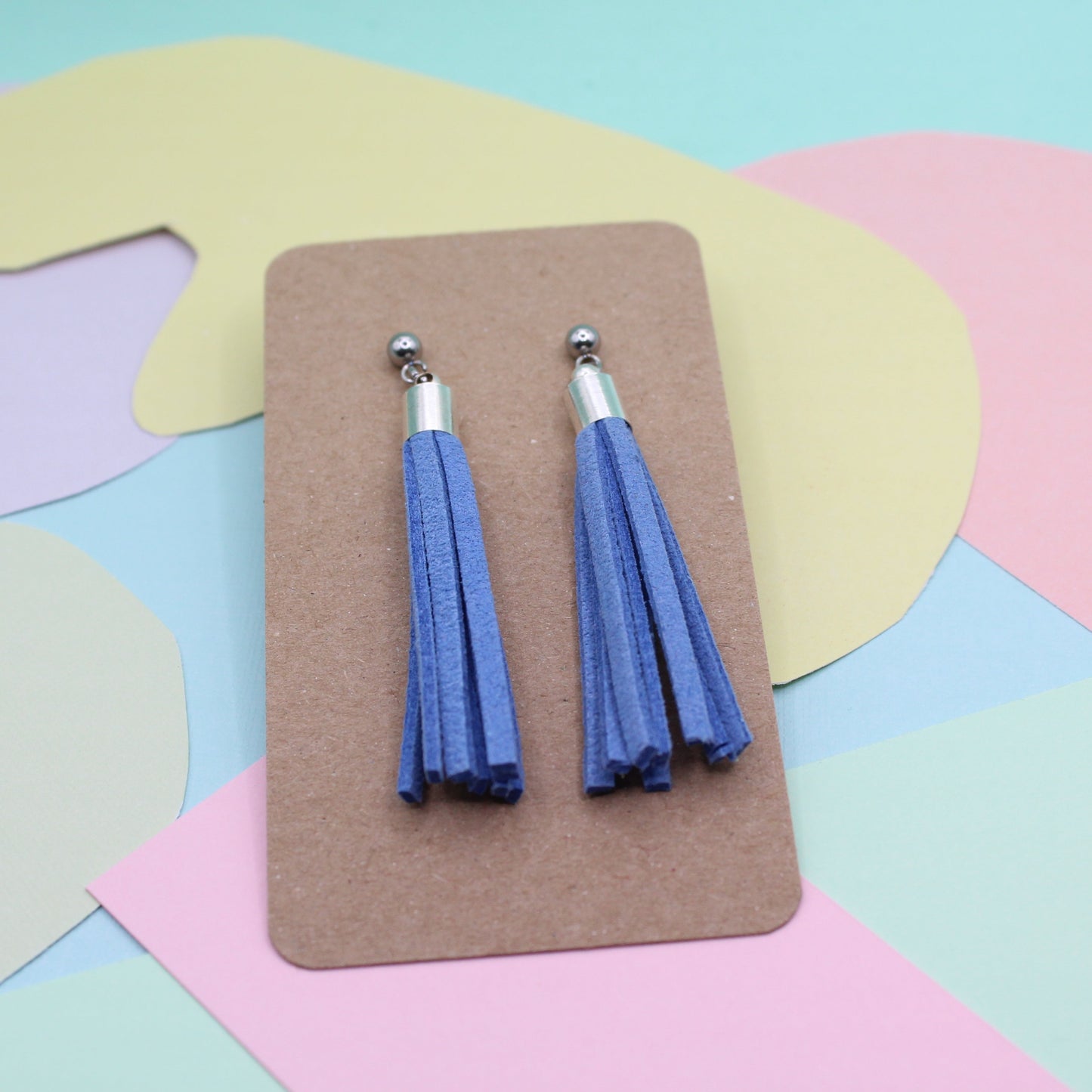 Vegan Faux Suede Tassel Dangle Earrings | 4 Colours
