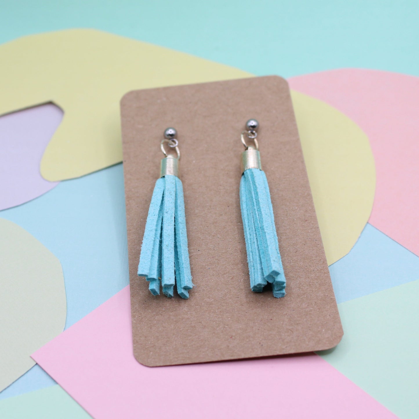 Vegan Faux Suede Tassel Dangle Earrings | 4 Colours