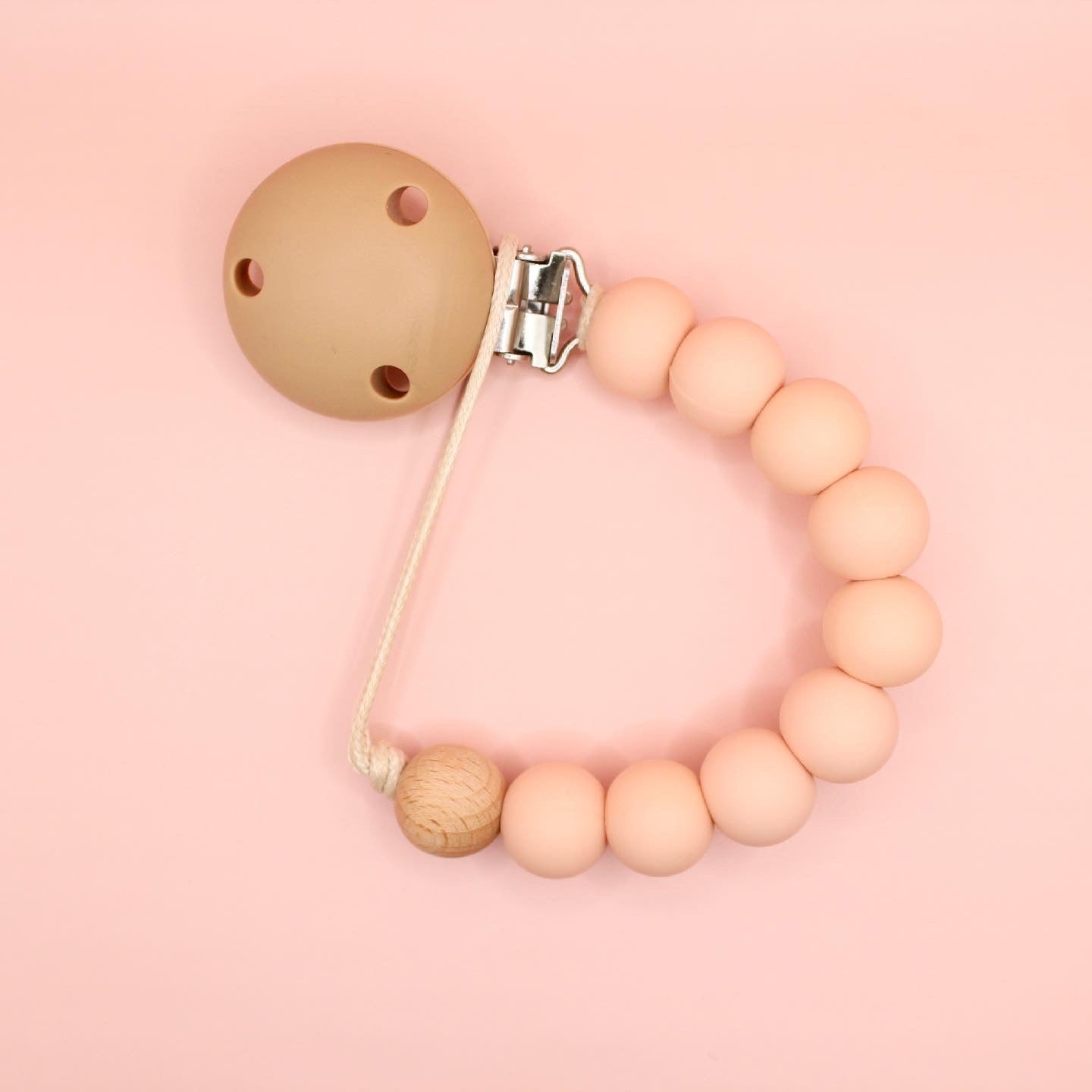 Gift Set of Dummy Clip and Teether in Pink | New Baby Essentials