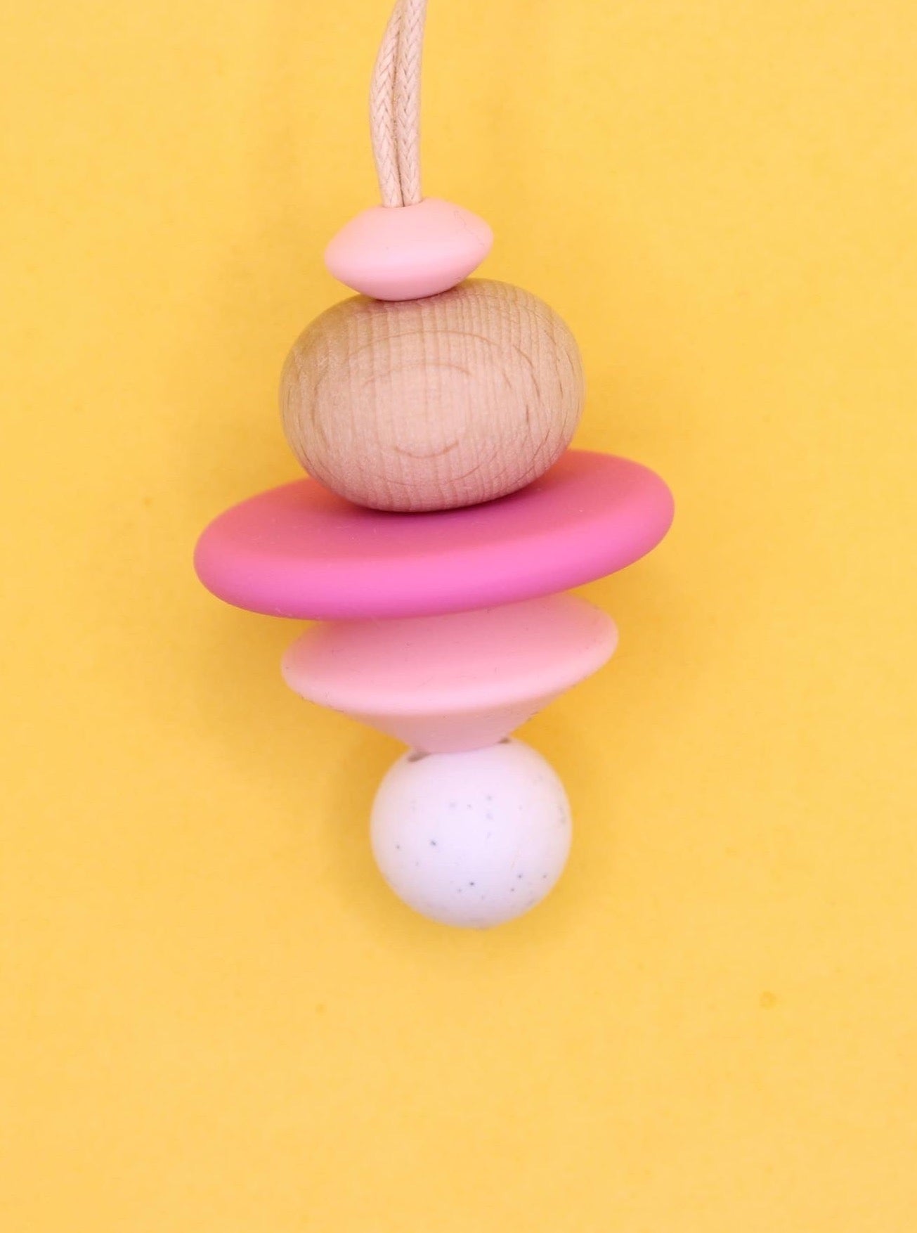 Atomic Inspired Silicone and natural wood Pendant - 6 Colours
