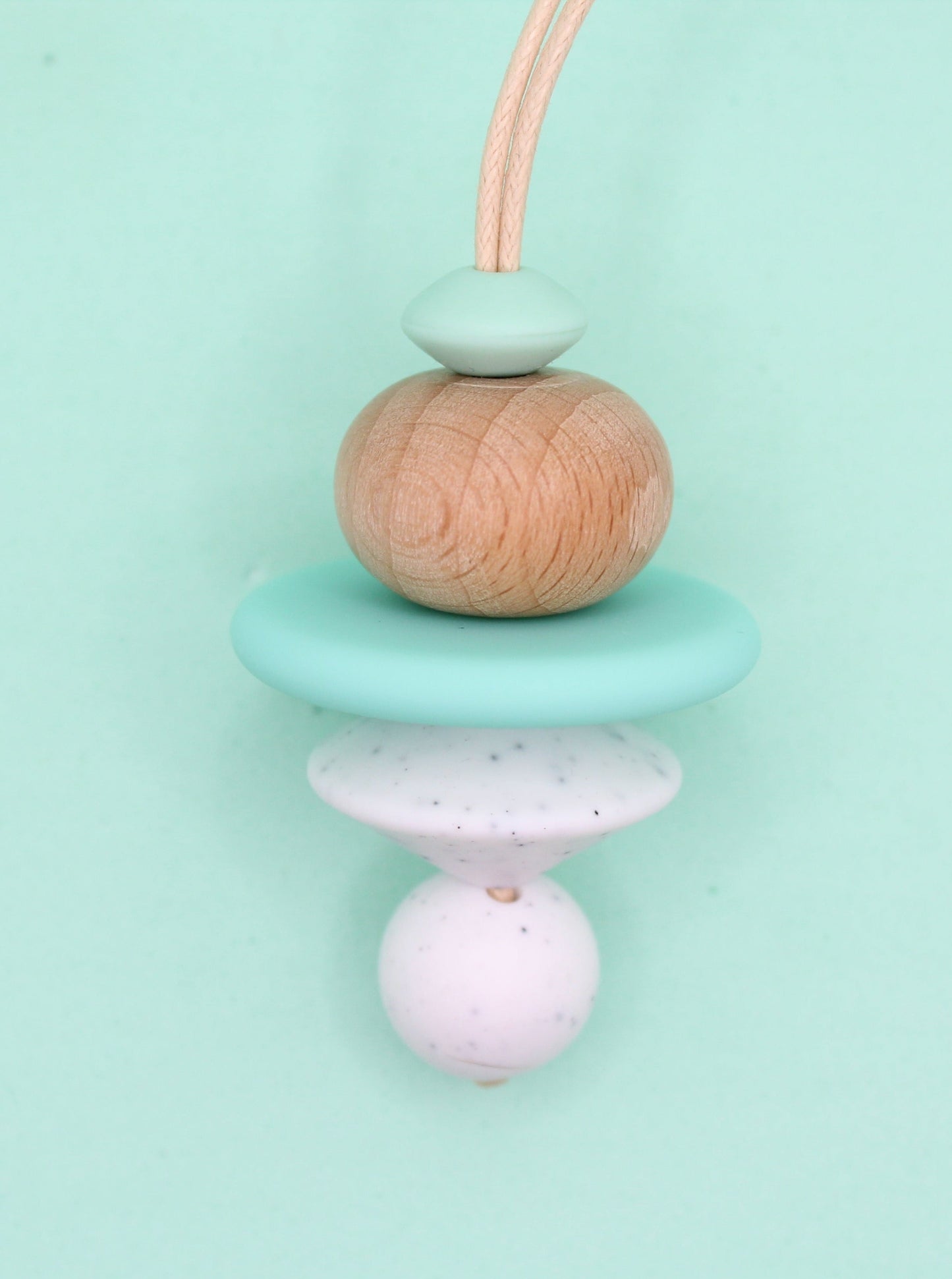Atomic Inspired Silicone and natural wood Pendant - 6 Colours