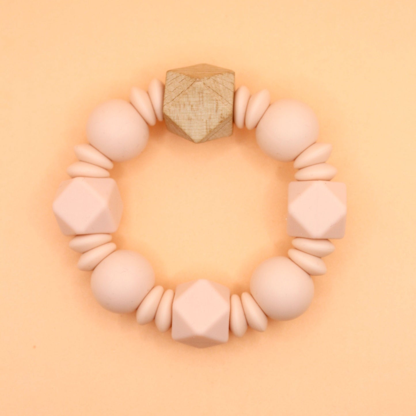 Silicone and Natural Wood Teether Ring | Safe & Tactile