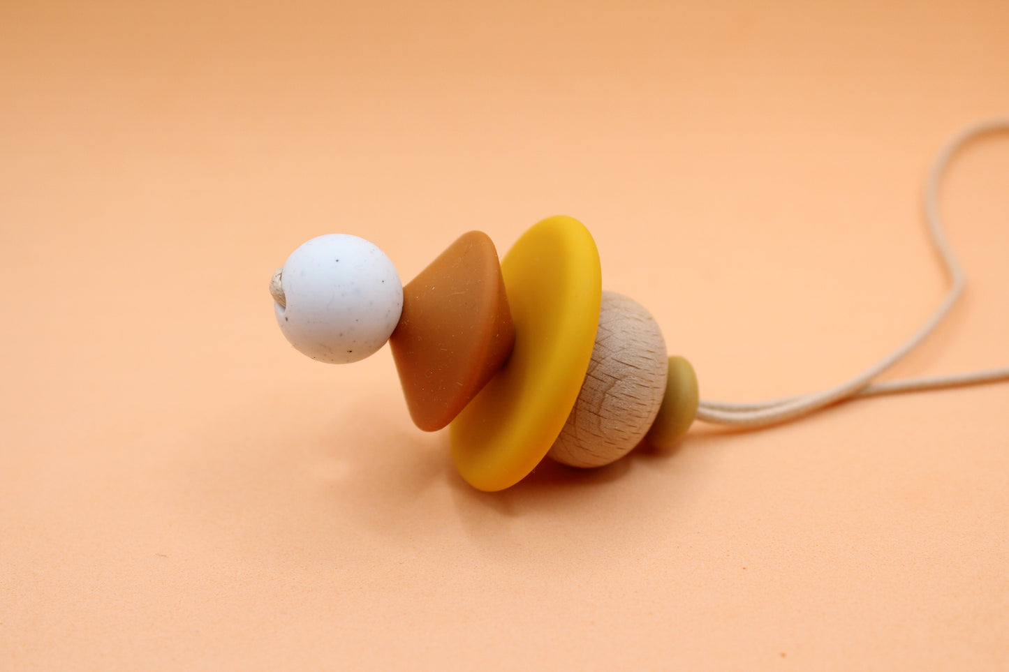 Atomic Inspired Silicone and natural wood Pendant - 6 Colours