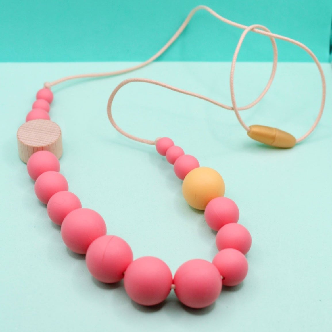 Chunky Bubblegum Pink Silicone Beaded Necklace | Sensory Seeking
