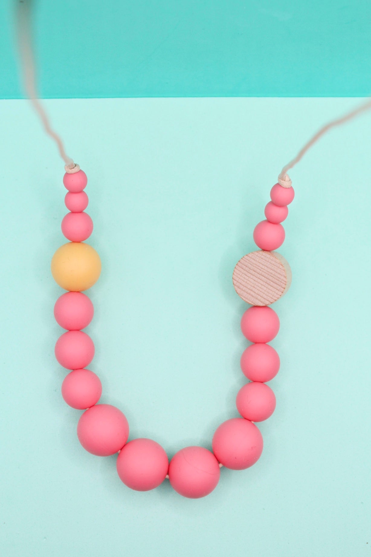 Chunky Bubblegum Pink Silicone Beaded Necklace | Sensory Seeking
