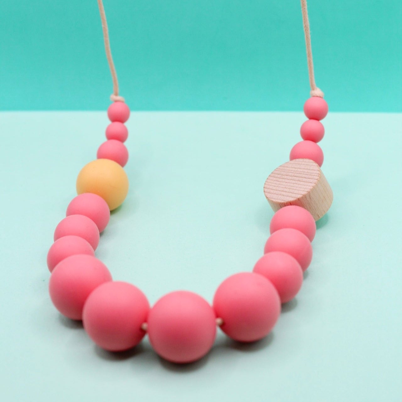Chunky Bubblegum Pink Silicone Beaded Necklace | Sensory Seeking