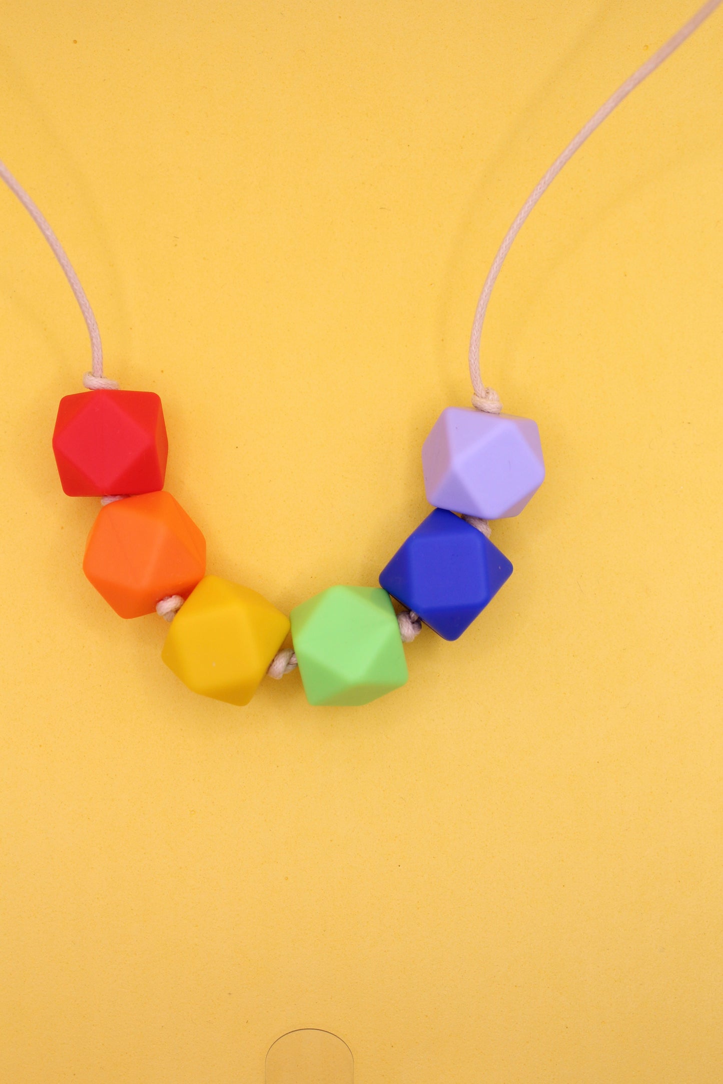 Children's Sensory Rainbow Hexagon Silicone Necklaces | Sensory Necklace