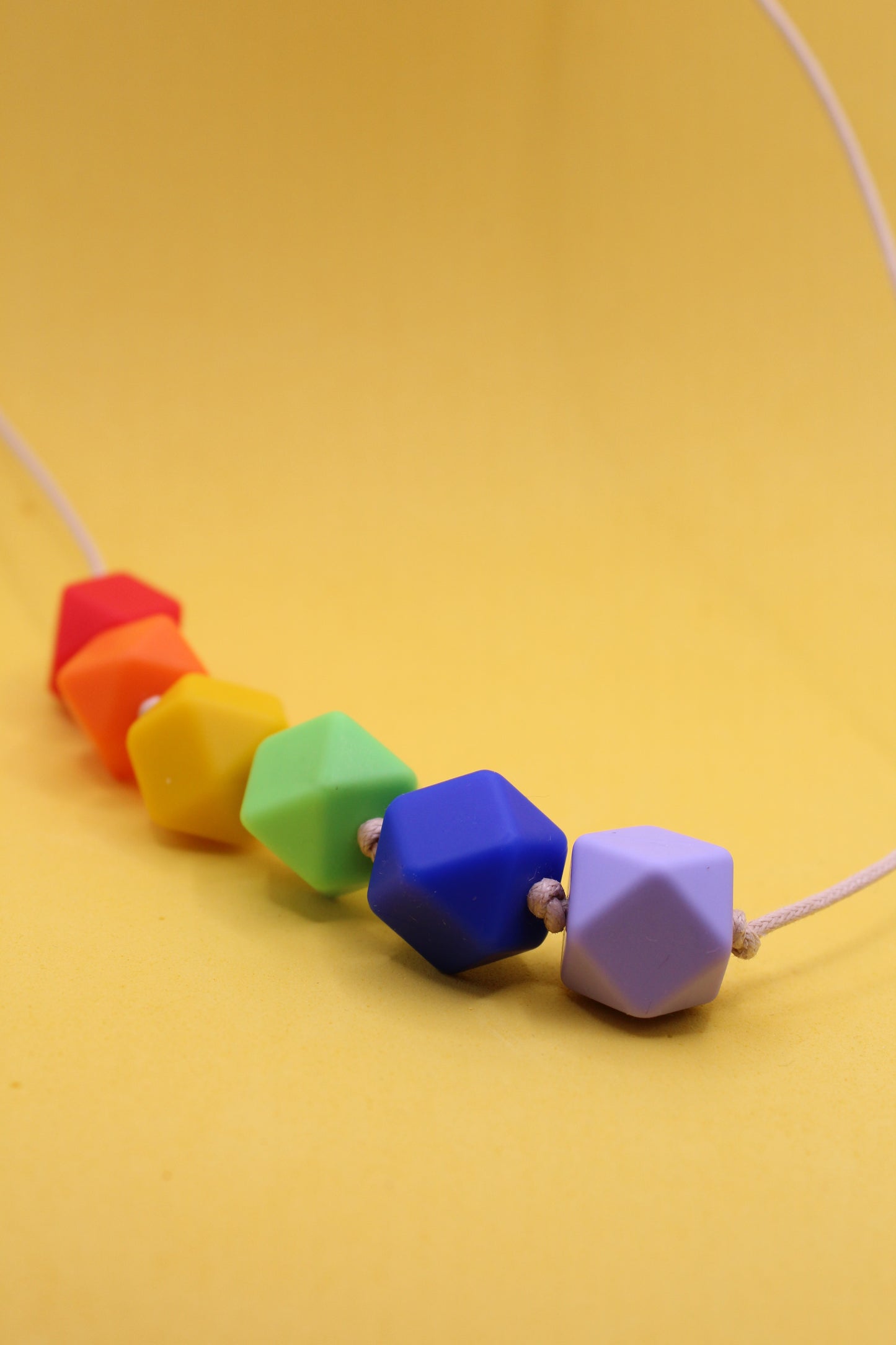 Children's Sensory Rainbow Hexagon Silicone Necklaces | Sensory Necklace