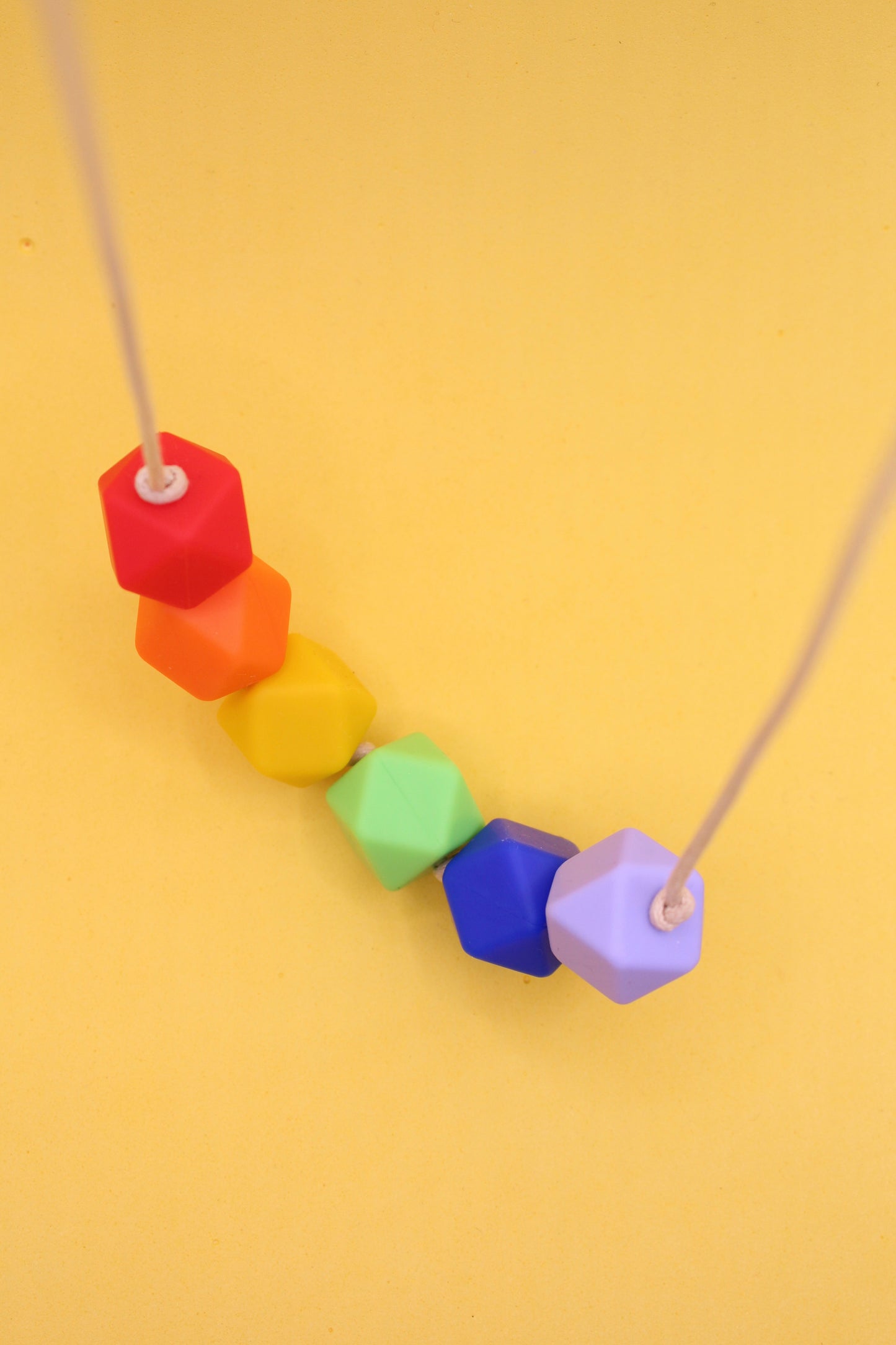 Children's Sensory Rainbow Hexagon Silicone Necklaces | Sensory Necklace