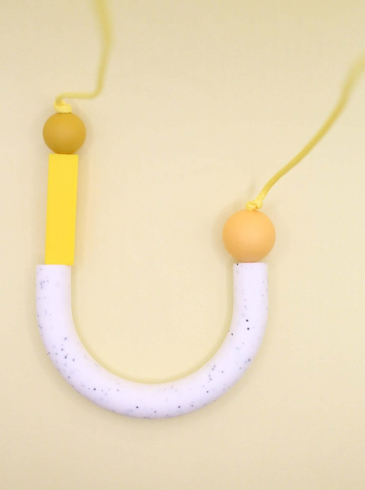 Yellow Asymmetrical U Shape Silicone Necklace | ADHD/Autism Friendly