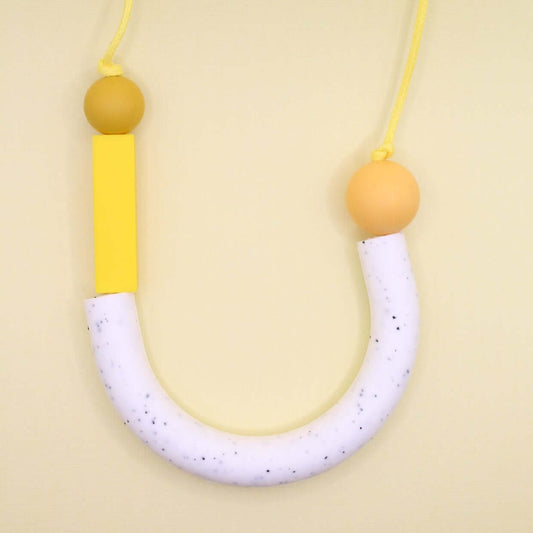 Yellow Asymmetrical U Shape Silicone Necklace | ADHD/Autism Friendly