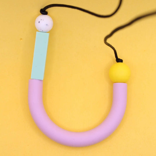 Asymmetrical U Shape Silicone Necklace | Chewlery