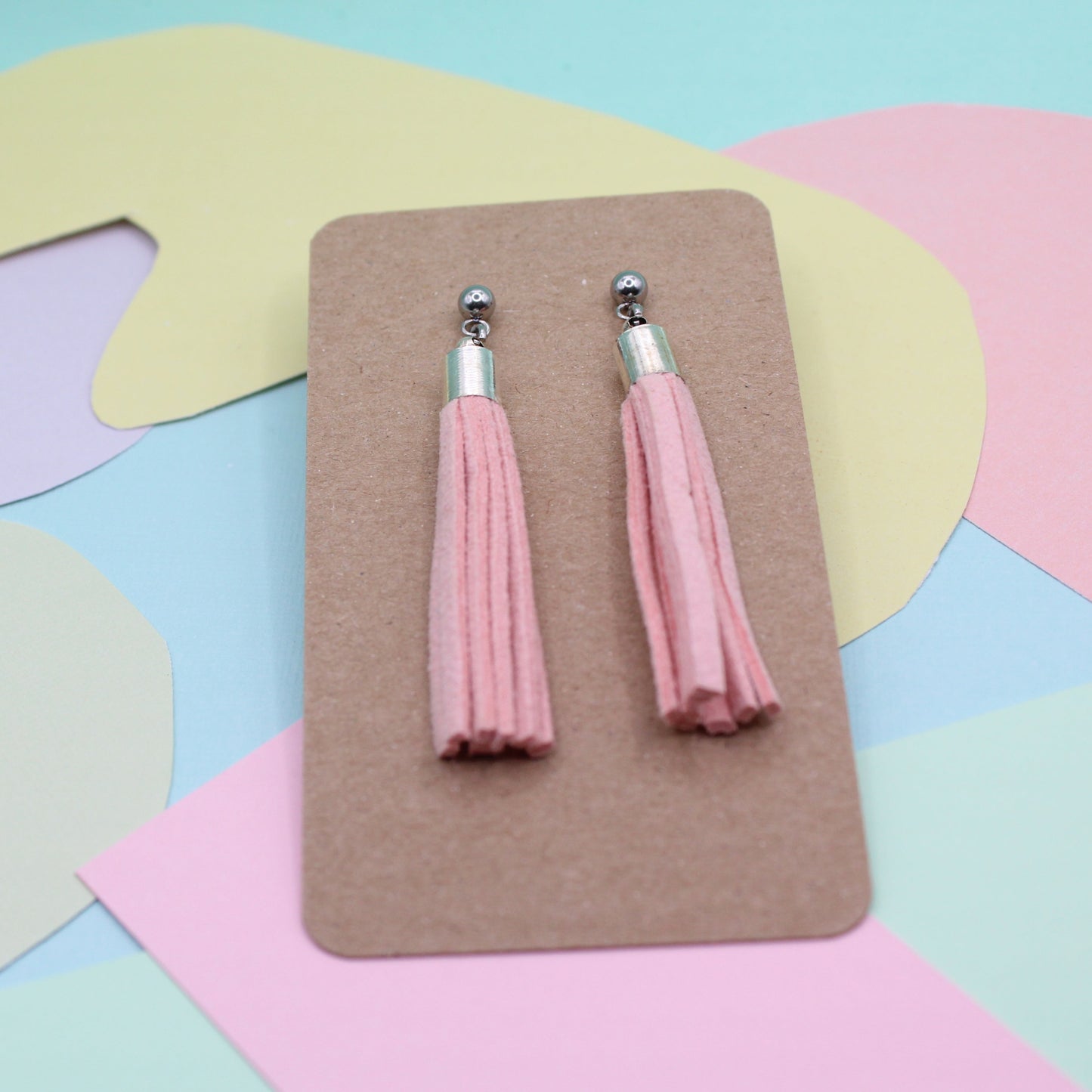 Vegan Faux Suede Tassel Dangle Earrings | 4 Colours