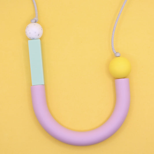 Asymmetrical U Shape Silicone Necklace | Baby Friendly